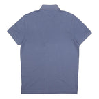 TOMMY HILFIGER Mens Blue Short Sleeve Plain Polo Shirt S Cotton Blend Casual