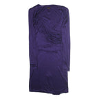 ESCADA Womens Purple Evening Dress Polyester Long Sleeve Midi Size L Elegant