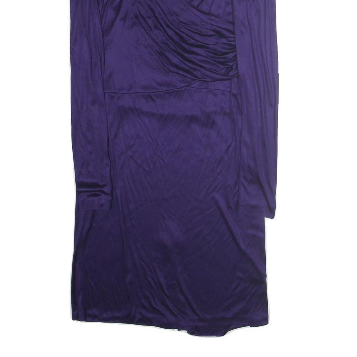 ESCADA Womens Purple Evening Dress Polyester Long Sleeve Midi Size L Elegant