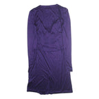 ESCADA Womens Purple Evening Dress Polyester Long Sleeve Midi Size L Elegant