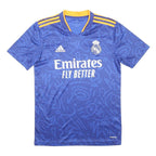 ADIDAS Mens Blue & Yellow 2021-22 Real Madrid Away Shirt S Short Sleeve V-Neck