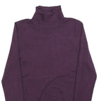 CALVIN KLEIN Womens Purple Plain Pullover Roll Neck Basic Knit M Soft Jumper
