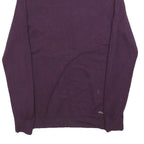 CALVIN KLEIN Womens Purple Plain Pullover Roll Neck Basic Knit M Soft Jumper