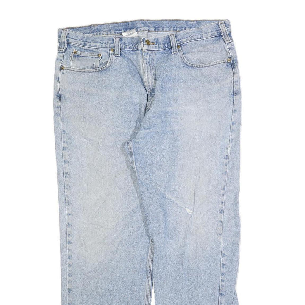CARHARTT Mens Jeans Light Blue Relaxed Straight Denim Stone Wash W40 L32 Casual