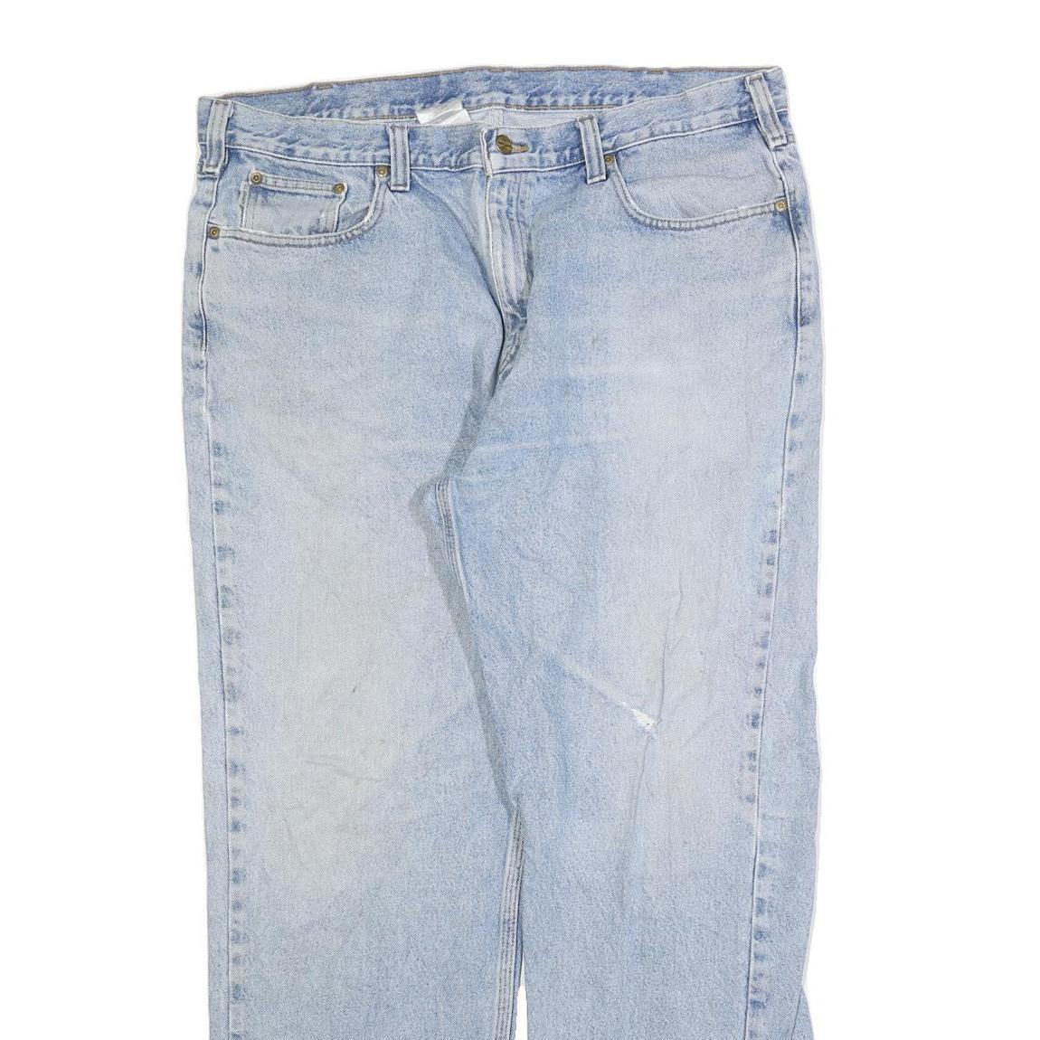 CARHARTT Mens Jeans Light Blue Relaxed Straight Denim Stone Wash W40 L32 Casual