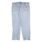 CARHARTT Mens Jeans Light Blue Relaxed Straight Denim Stone Wash W40 L32 Casual