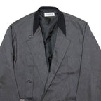 YALOUZ Mens Blazer Jacket Grey M