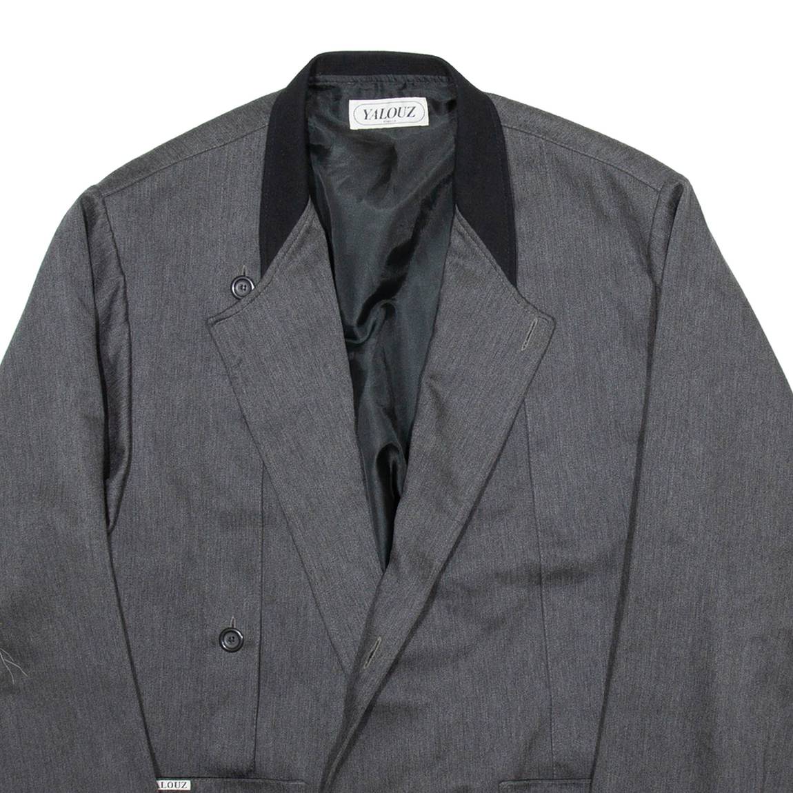 YALOUZ Mens Blazer Jacket Grey M