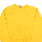 GILDAN Mens Yellow Crew Neck S Cotton Blend Plain Sweatshirt Casual Wear
