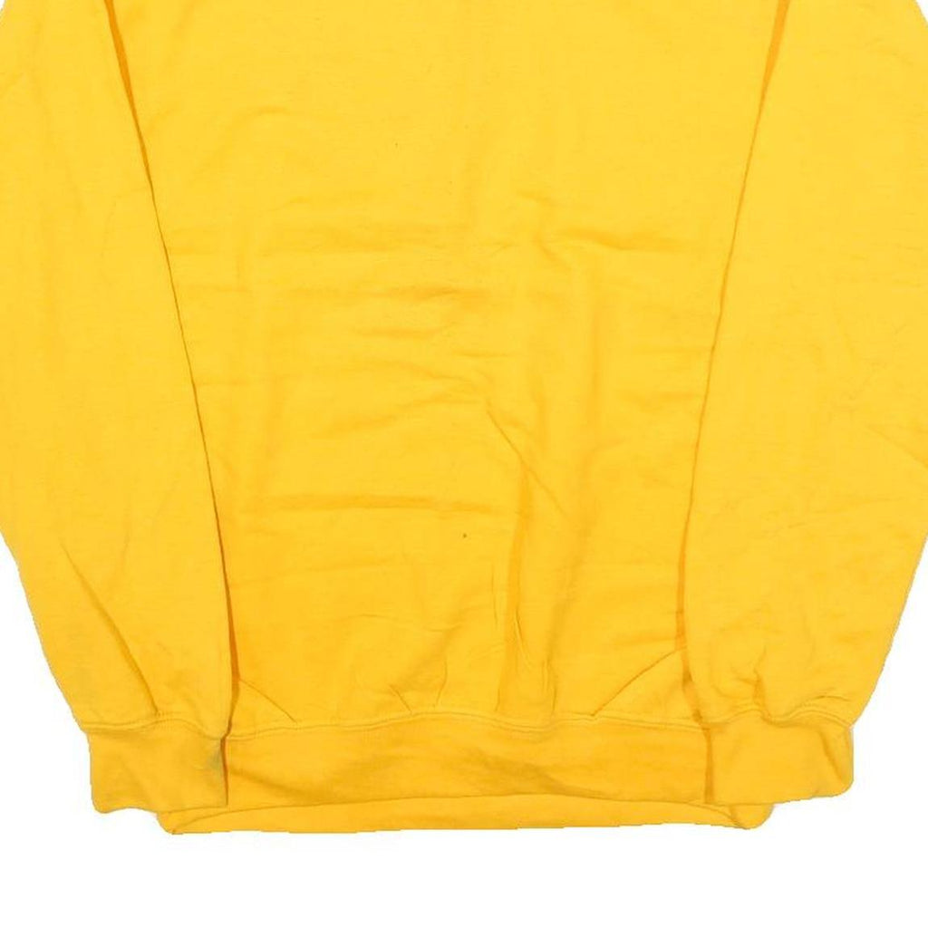 GILDAN Mens Yellow Crew Neck S Cotton Blend Plain Sweatshirt Casual Wear