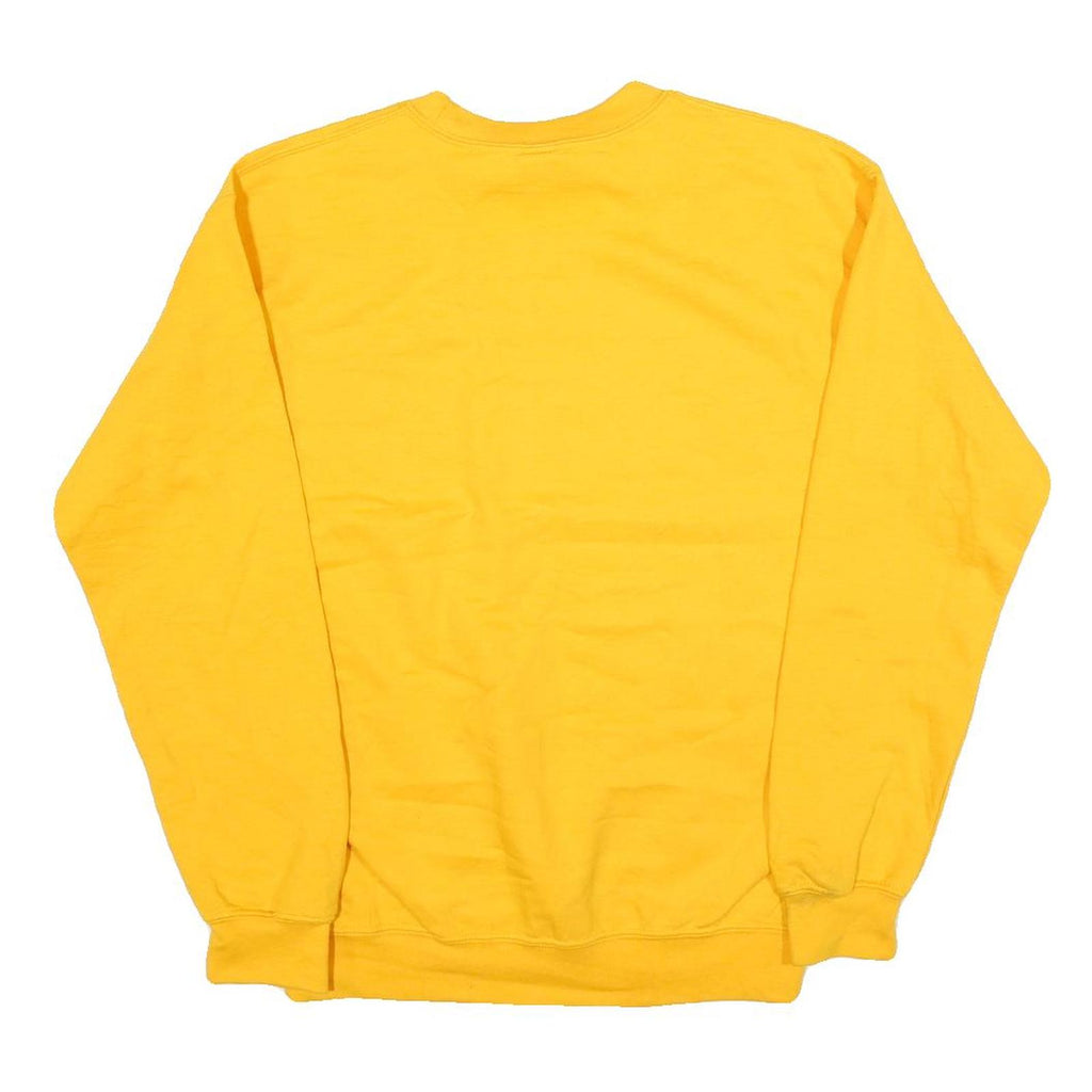 GILDAN Mens Yellow Crew Neck S Cotton Blend Plain Sweatshirt Casual Wear