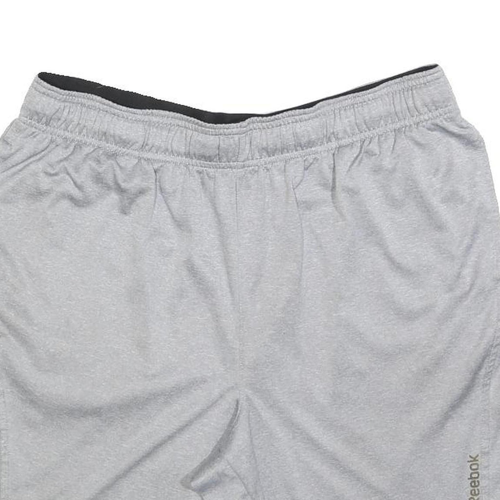 REEBOK Mens Grey Casual Polyester Sports Shorts L W34 Lightweight Breathable