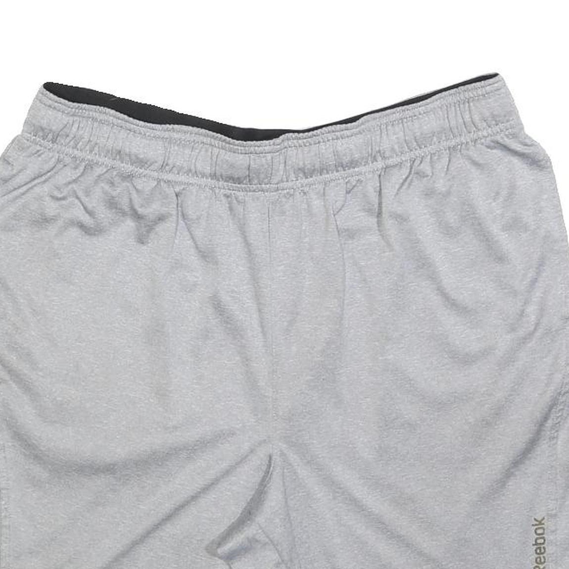 REEBOK Mens Grey Casual Polyester Sports Shorts L W34 Lightweight Breathable