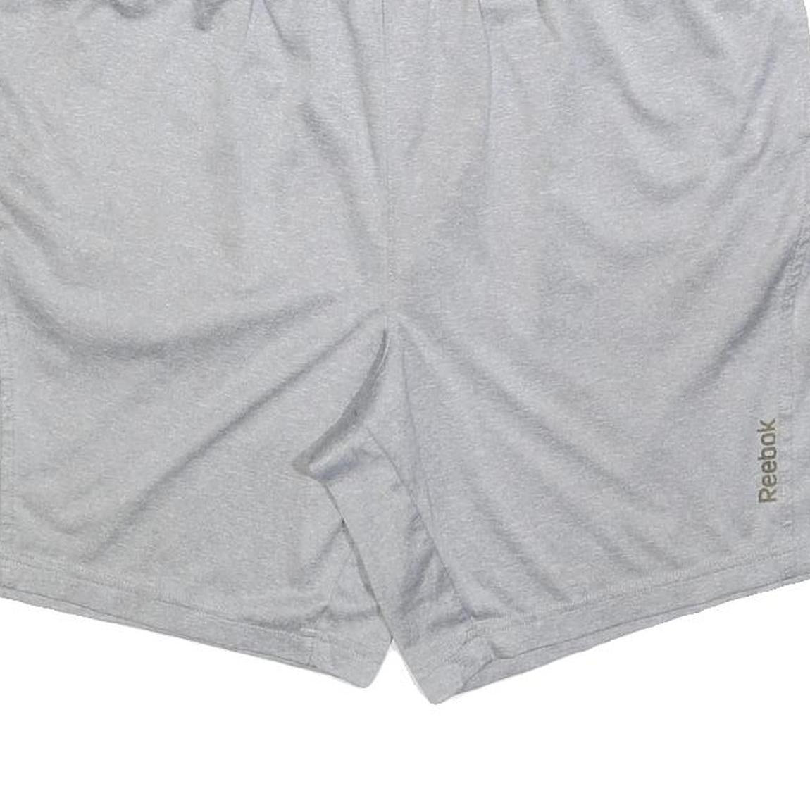 REEBOK Mens Grey Casual Polyester Sports Shorts L W34 Lightweight Breathable