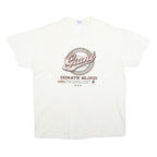 HANES Mens White Make A Giant Difference Graphic T-Shirt XL Short Sleeve Crew