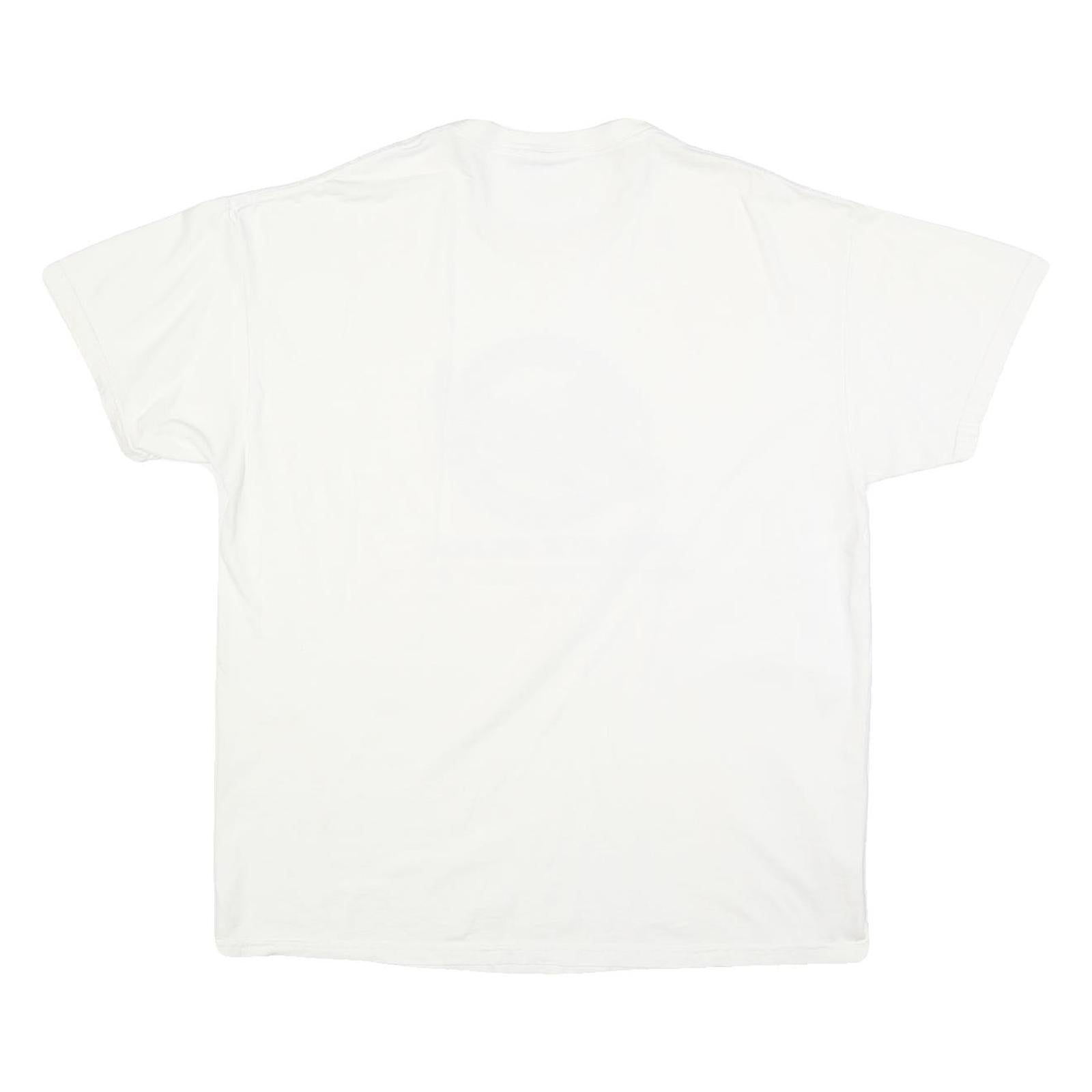 HANES Mens White Make A Giant Difference Graphic T-Shirt XL Short Sleeve Crew