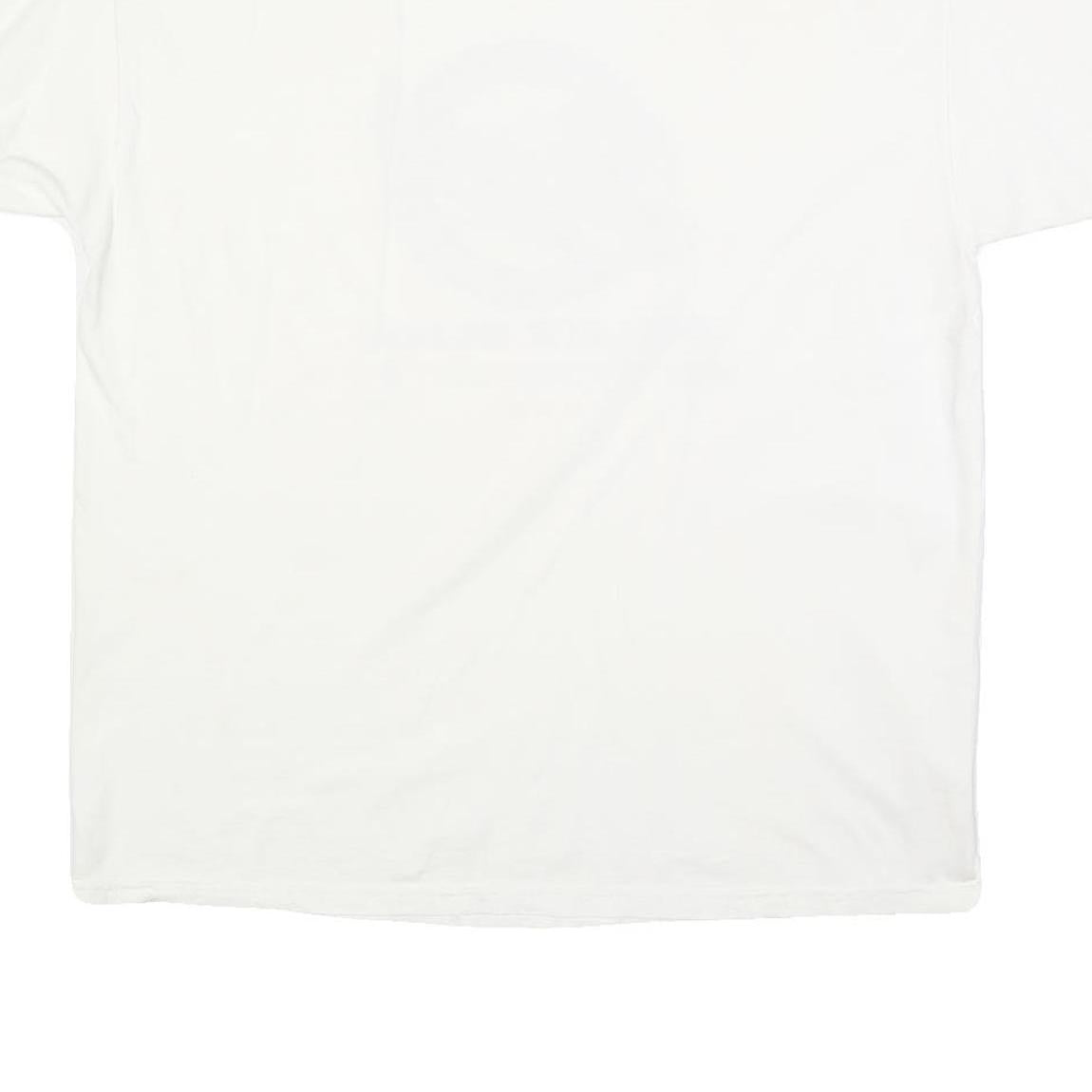 HANES Mens White Make A Giant Difference Graphic T-Shirt XL Short Sleeve Crew