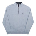 NAUTICA Mens Grey Quarter Zip M Sweatshirt Cotton Blend Pullover Casual