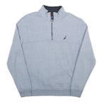 NAUTICA Mens Grey Quarter Zip M Sweatshirt Cotton Blend Pullover Casual