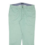 NAUTICA Mens Regular Fit Cotton Blend Green Zip Trousers W38 L31 Casual Wear