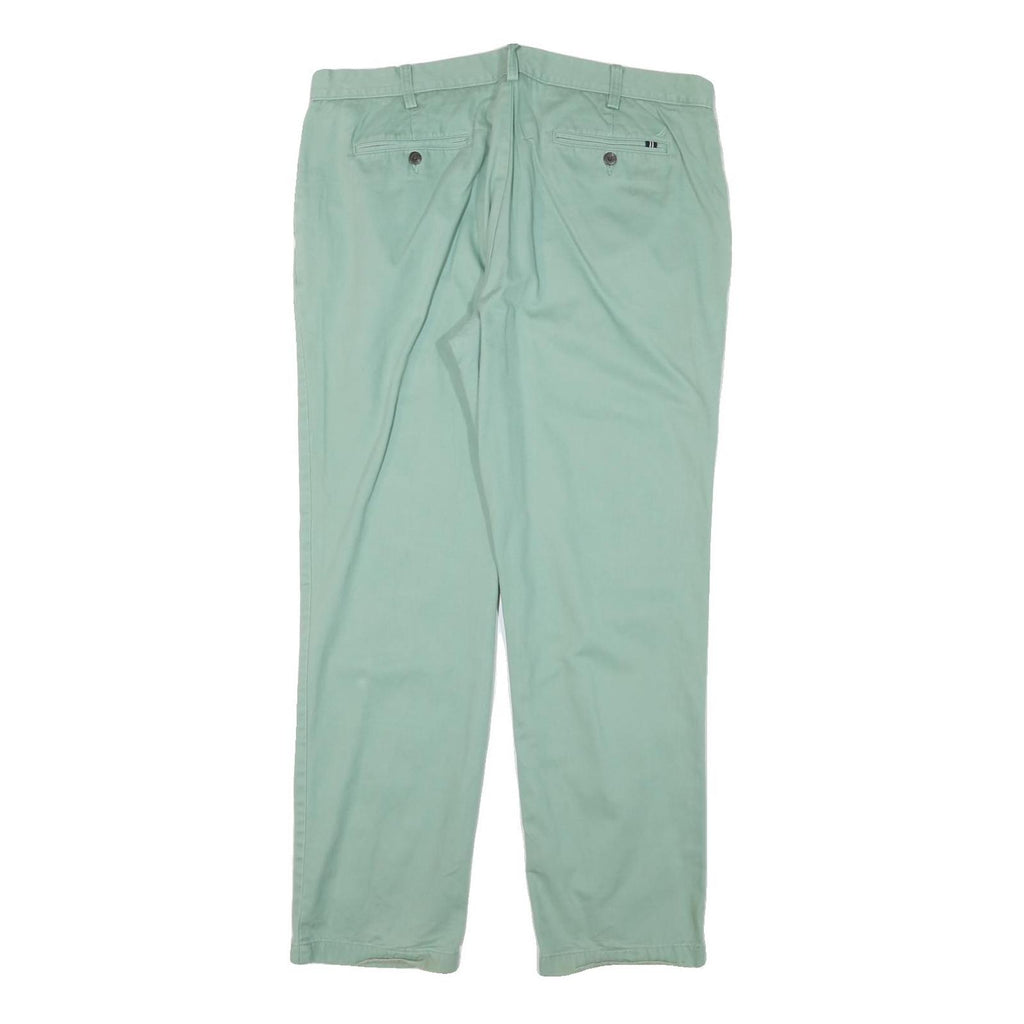 NAUTICA Mens Regular Fit Cotton Blend Green Zip Trousers W38 L31 Casual Wear