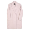 NEW LOOK Womens Cream Wool Feel Classic Jacket UK 6 Polyester Long Sleeve Button