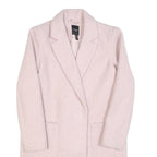 NEW LOOK Womens Cream Wool Feel Classic Jacket UK 6 Polyester Long Sleeve Button