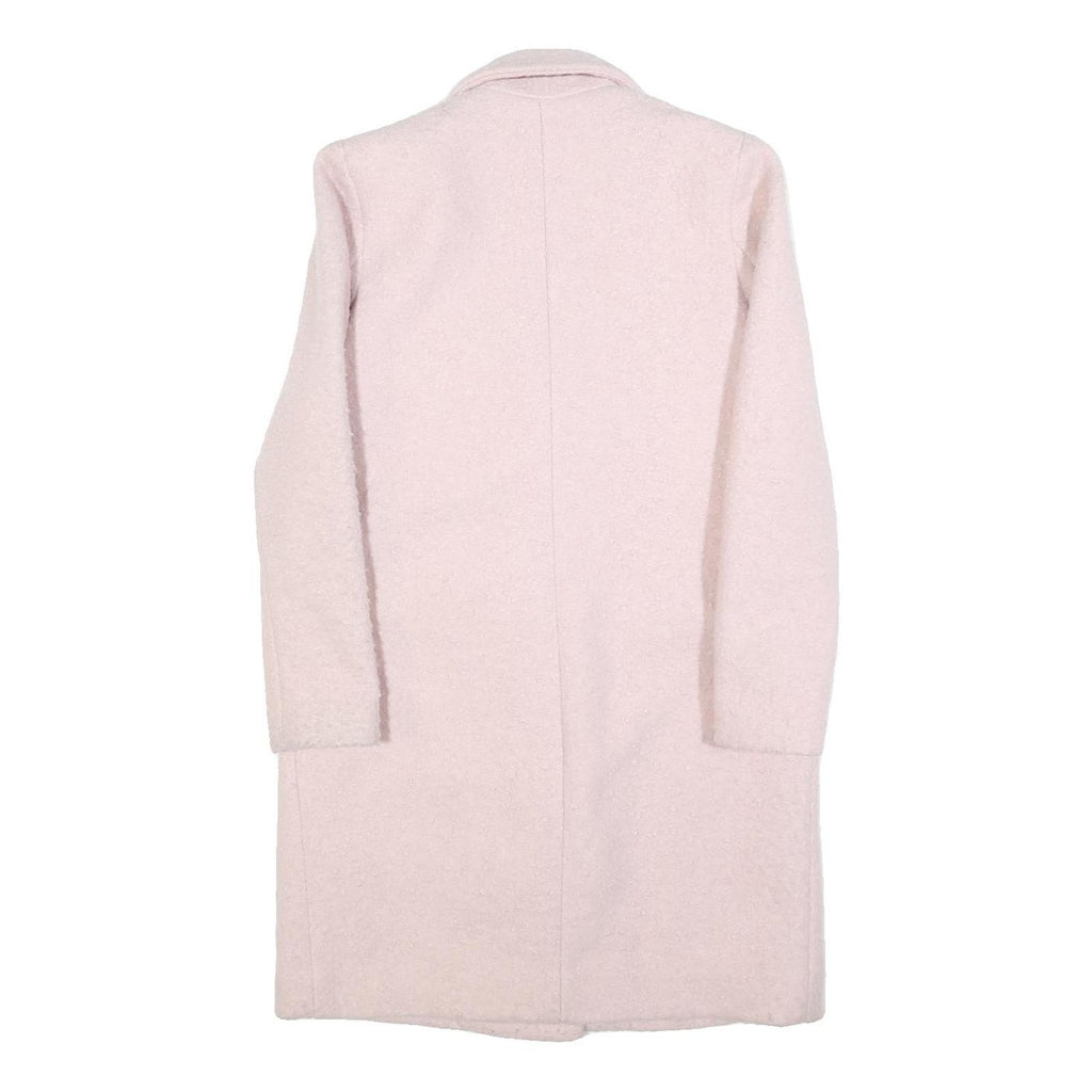 NEW LOOK Womens Cream Wool Feel Classic Jacket UK 6 Polyester Long Sleeve Button