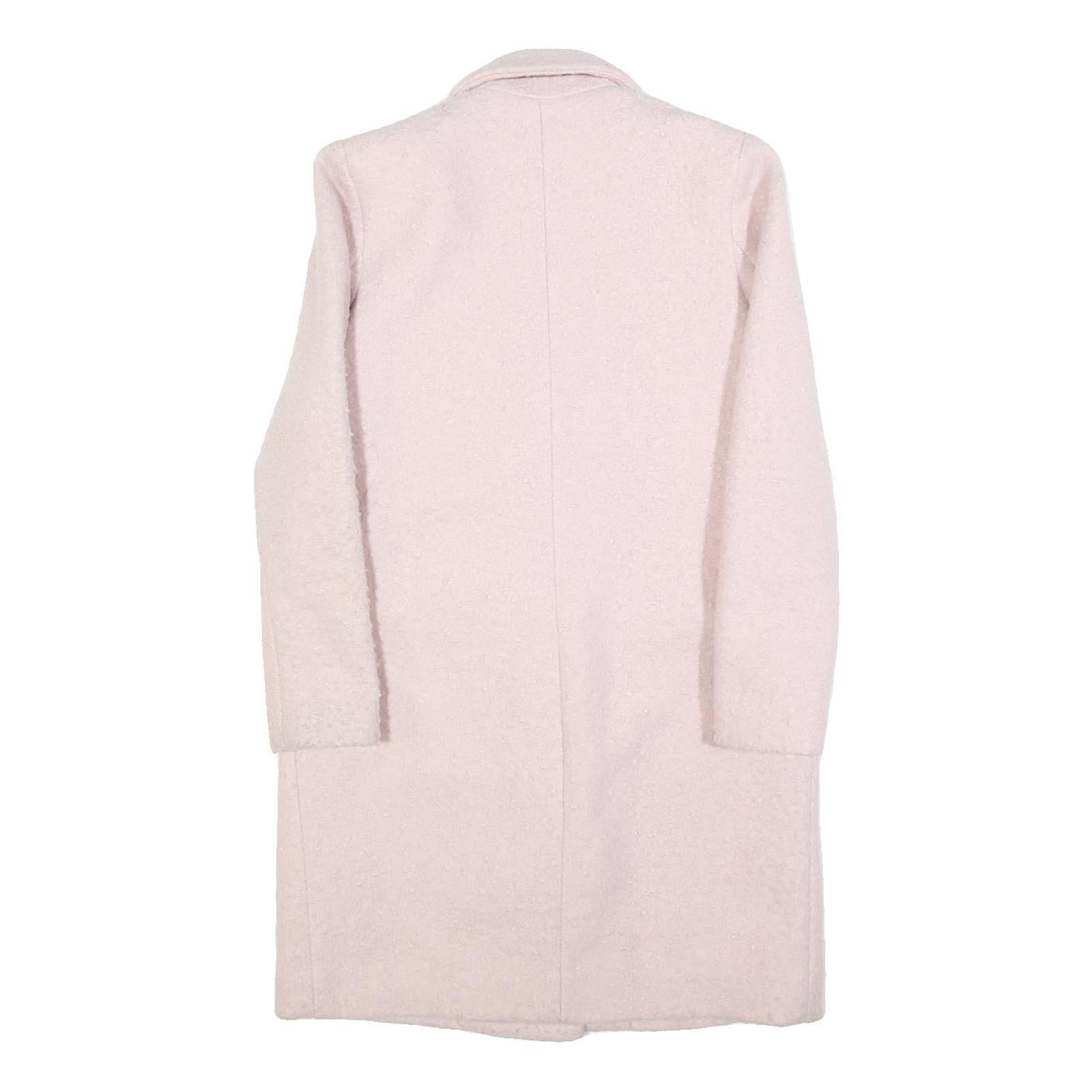 NEW LOOK Womens Cream Wool Feel Classic Jacket UK 6 Polyester Long Sleeve Button