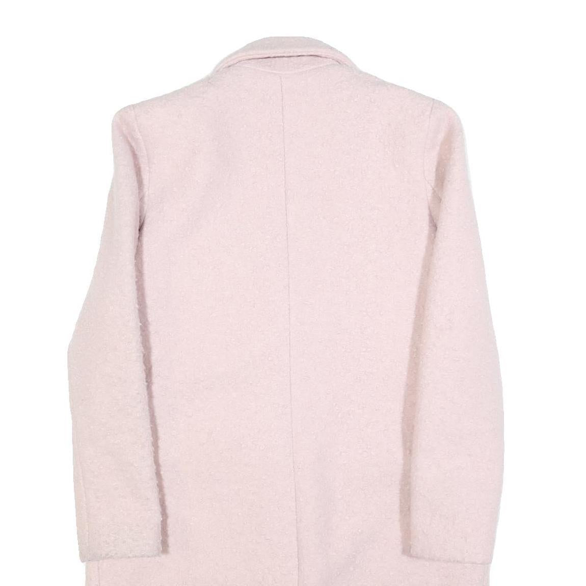 NEW LOOK Womens Cream Wool Feel Classic Jacket UK 6 Polyester Long Sleeve Button