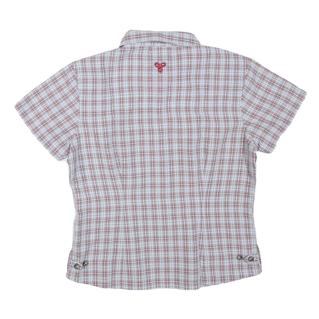 JACK WOLFSKIN Womens Beige & Red Travel Check Shirt S Lightweight Summer Casual