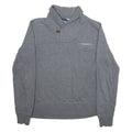 TOMMY HILFIGER Mens Jumper Grey Button Neck Tight Knit S