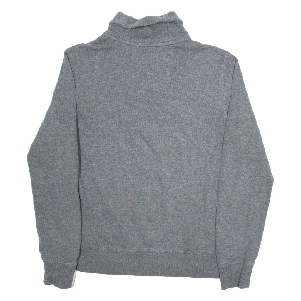 TOMMY HILFIGER Mens Jumper Grey Button Neck Tight Knit S