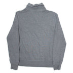 TOMMY HILFIGER Mens Jumper Grey Button Neck Tight Knit S