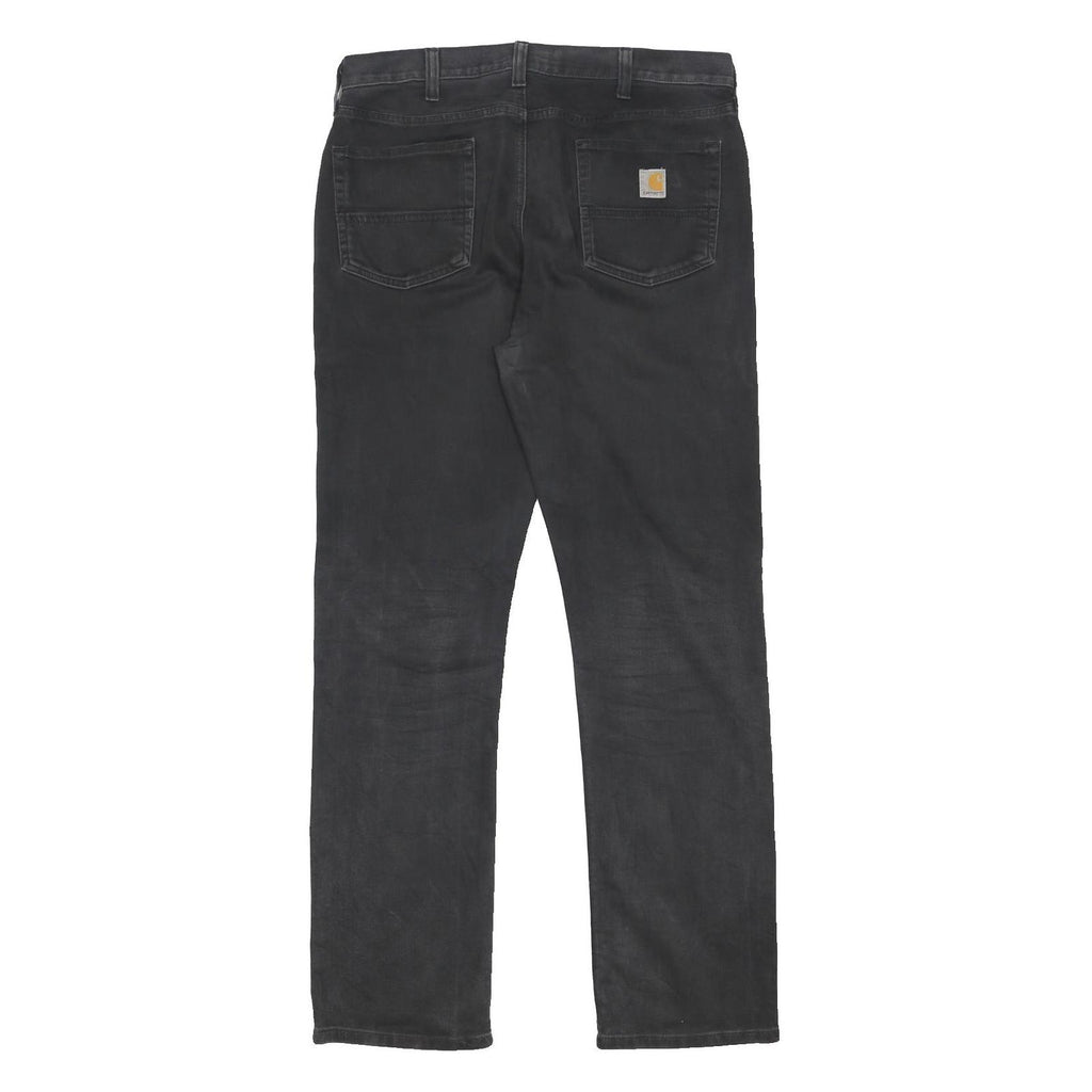 CARHARTT Mens Jeans Black Relaxed Straight Denim Medium W36 L34 Durable Casual