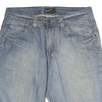 Mens Denim Blue Casual Shorts M W36 Cotton Relaxed Fit Stylish Pockets