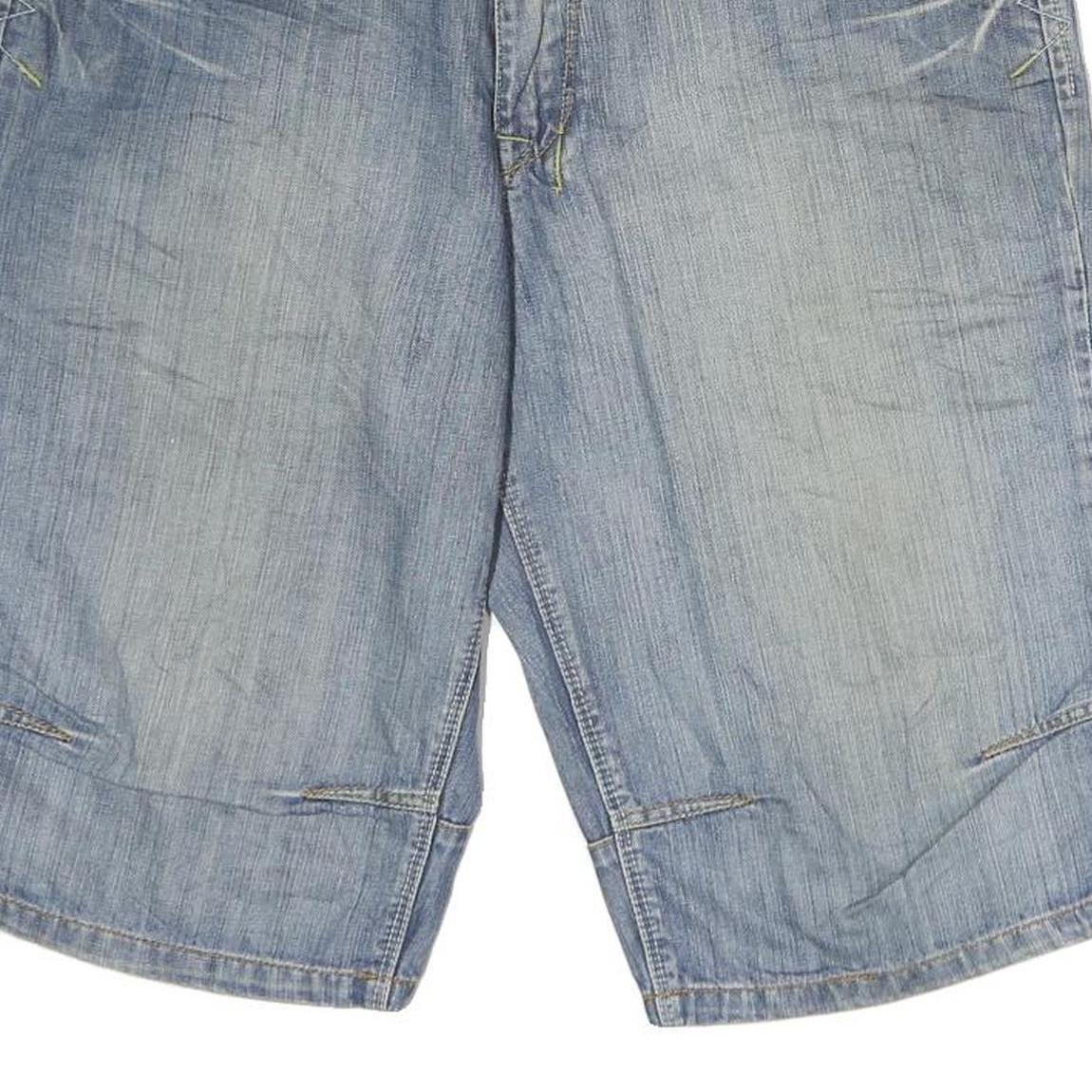 Mens Denim Blue Casual Shorts M W36 Cotton Relaxed Fit Stylish Pockets