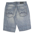 Mens Denim Blue Casual Shorts M W36 Cotton Relaxed Fit Stylish Pockets
