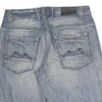 Mens Denim Blue Casual Shorts M W36 Cotton Relaxed Fit Stylish Pockets