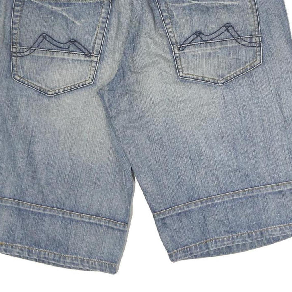 Mens Denim Blue Casual Shorts M W36 Cotton Relaxed Fit Stylish Pockets