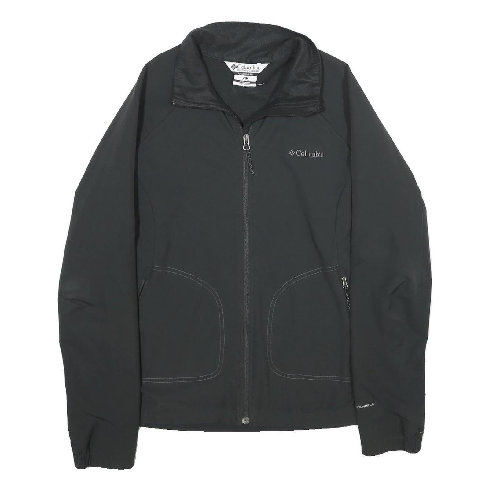 COLUMBIA Womens Black Outdoor Jacket XL Polyester Blend Zip Pockets Lightweight