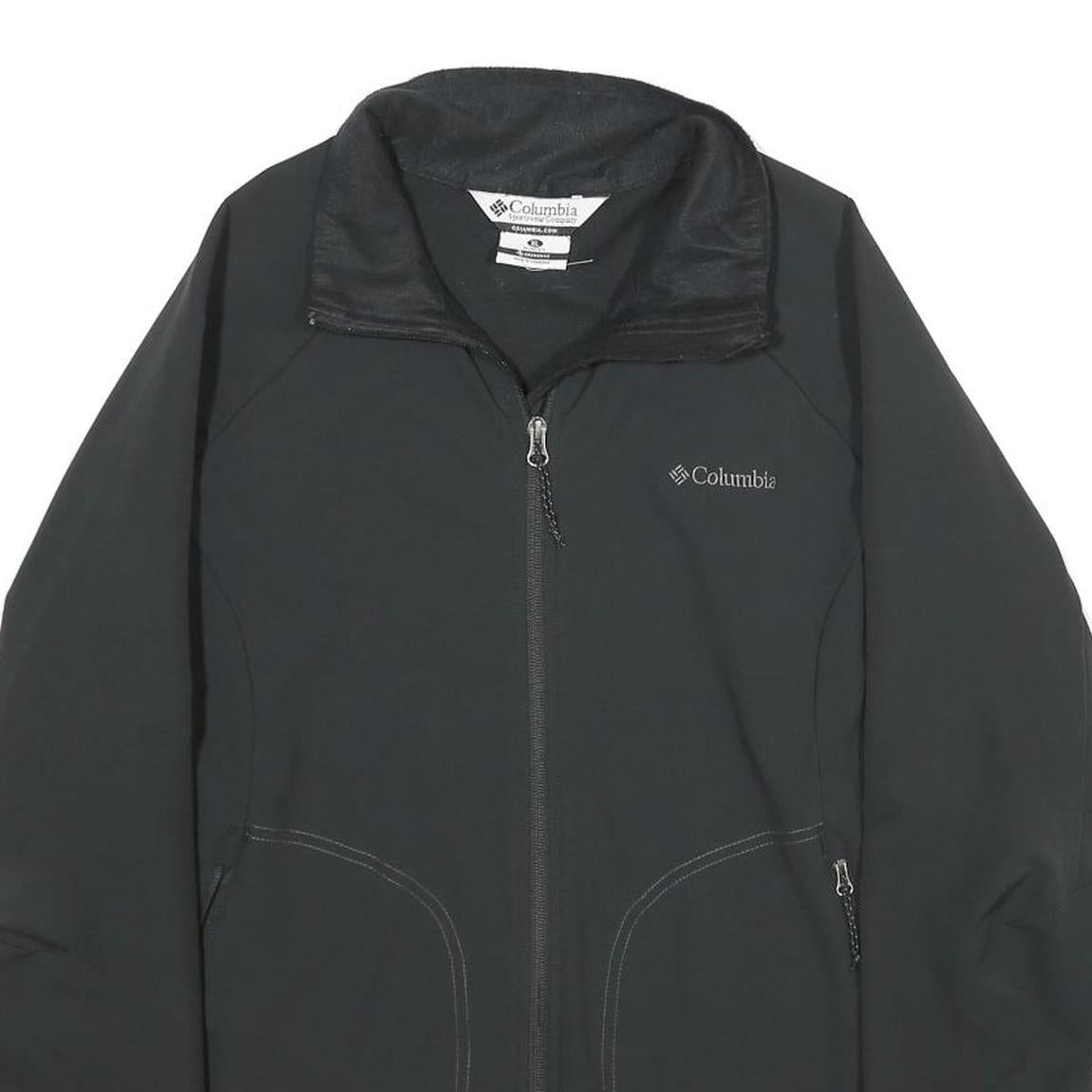 COLUMBIA Womens Black Outdoor Jacket XL Polyester Blend Zip Pockets Lightweight