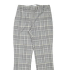 REISS Womens Slim Grey & Beige Check Trousers W27 L27 Elegant Workwear