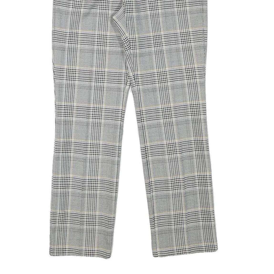 REISS Womens Slim Grey & Beige Check Trousers W27 L27 Elegant Workwear