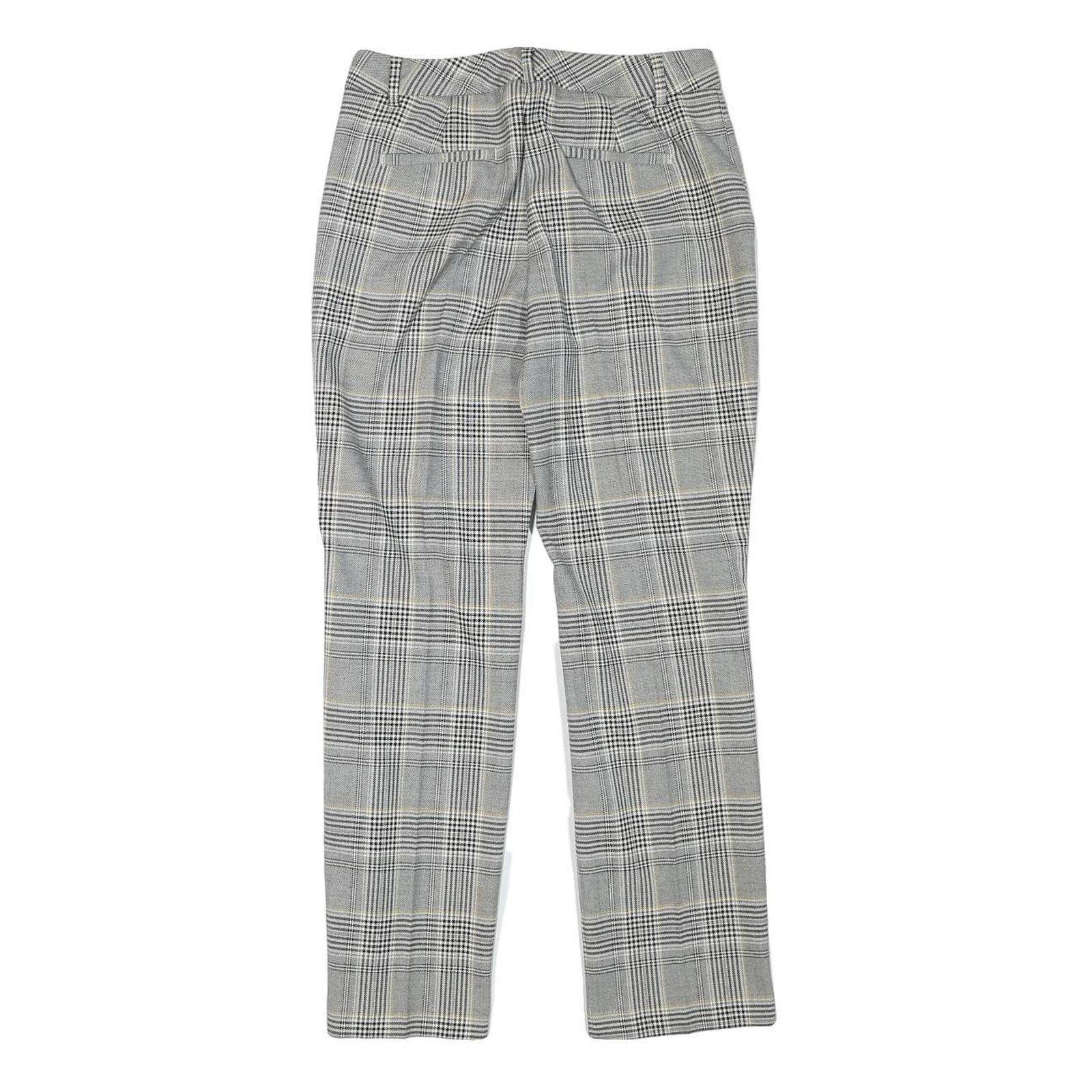 REISS Womens Slim Grey & Beige Check Trousers W27 L27 Elegant Workwear