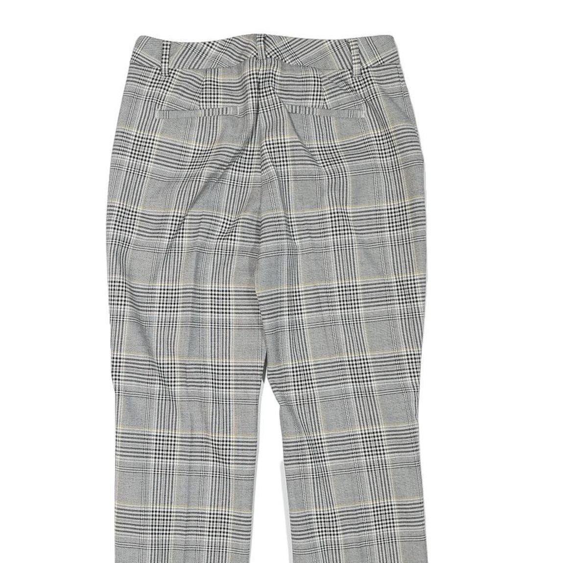 REISS Womens Slim Grey & Beige Check Trousers W27 L27 Elegant Workwear