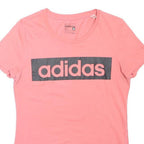 ADIDAS Girls Pink Graphic T-Shirt M Short Sleeve Crew Neck Sportswear