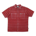 JACK WOLFSKIN Mens Red Check Shirt L Outdoor Button Up Short Sleeve