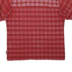 JACK WOLFSKIN Mens Red Check Shirt L Outdoor Button Up Short Sleeve