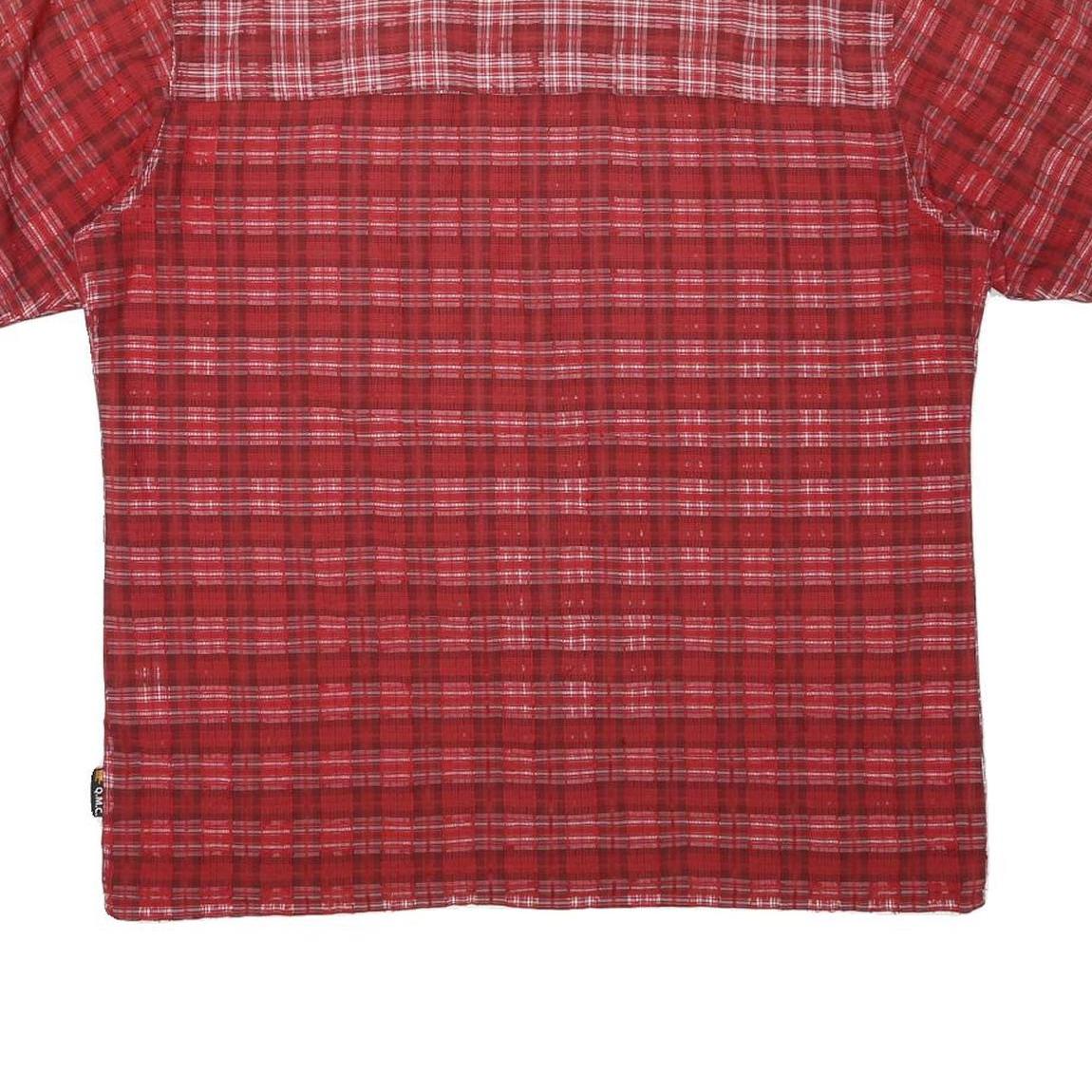 JACK WOLFSKIN Mens Red Check Shirt L Outdoor Button Up Short Sleeve